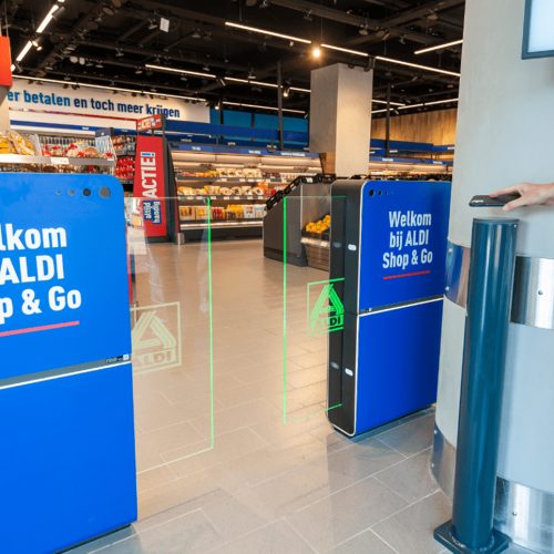 Einfach einkaufen und gehen, die Aldi-Filiale in Utrecht