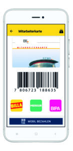Auch Billa arbeitet mit einer Mitarbeiter-App, u.a. mit digitaler Mitarbeiterkarte und digitalem Dienstplan