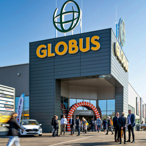 Der Globus in Wesel verfügt über zwei Eingänge