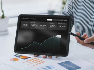 Grafische Auswertung des CO2-Fußabdrucks eines Projekts mittels des „Green Gen Calculators“ von Liganova in Kooperation mit Code Gaia.