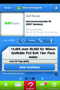 Mobile Couponing bei Golf House