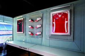 Präsentation der US-Sportbekleidungsmarke Under Armour in der Lounge im Hauptquartier der Welsh Rugby Union