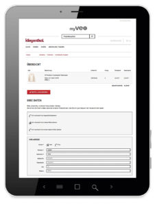 Detailansicht des Bestellvorgangs: „myVeo“-Order ist wie ein Onlineshop zu bedienen.