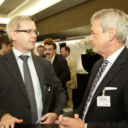 Handel unter sich: Klaus Wiens (Rewe) und Martin Jacob (Galeria Kaufhof)